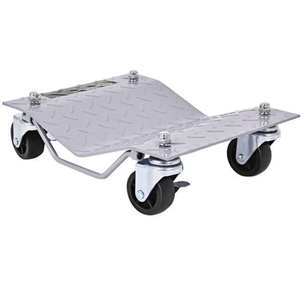 Set van 4 Trolleys op Wielen met een Capaciteit van 2720 KG Vergrendelbare Wielen en Handvat 40,5 x 30 CM Trolleyset Grijs