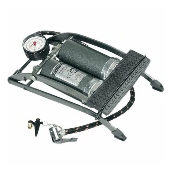 Bruder Mannesmann Voetpomp - grijs - 4 bar - 2 cilinders - manometer