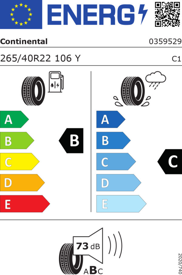 265/40 Yr22 Tl 106y Co Cr Cont Lx Sp Lr Se Si 26540YR22TCROSSCLXSP