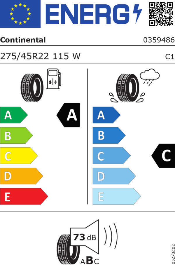 275/45 Wr22 Tl 115w Co Cross Contact Rx Lr Hl 27545WR22TCRCONTRXHL