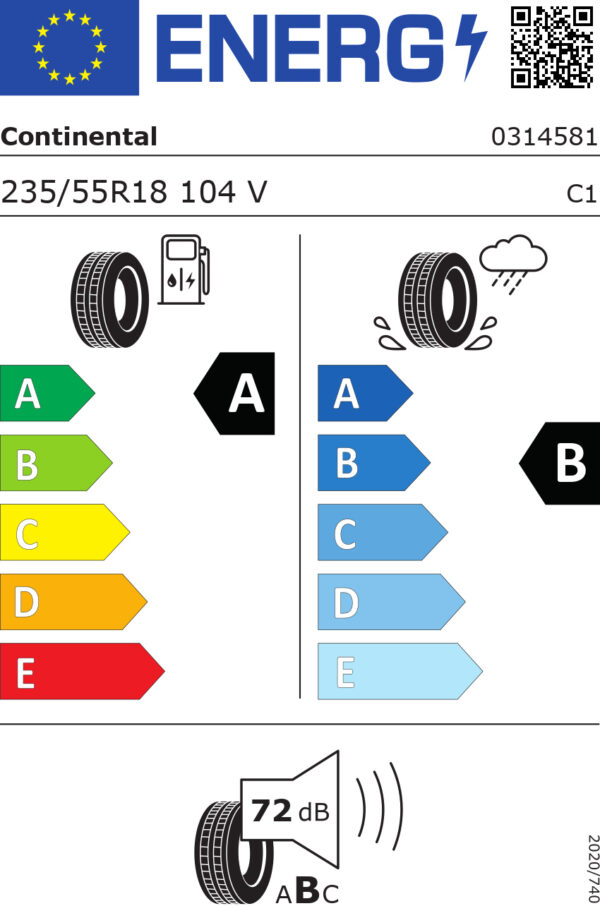 235/55 Vr18 Tl 104v Co Eco Contact 6 Vol Xl