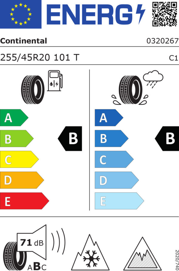 255/45 Tr20 Tl 101t Co All Seas Cont 2 Cs