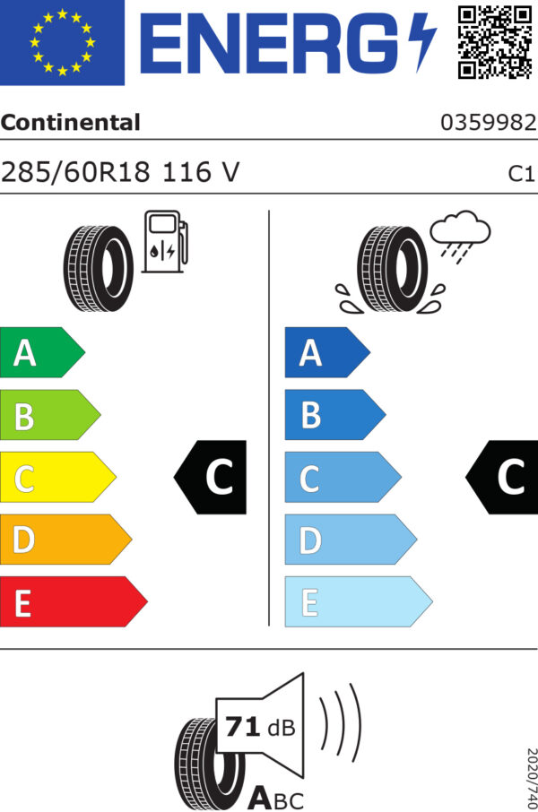 285/60 Vr18 Tl 116v Co Cross Contact H/t Sl