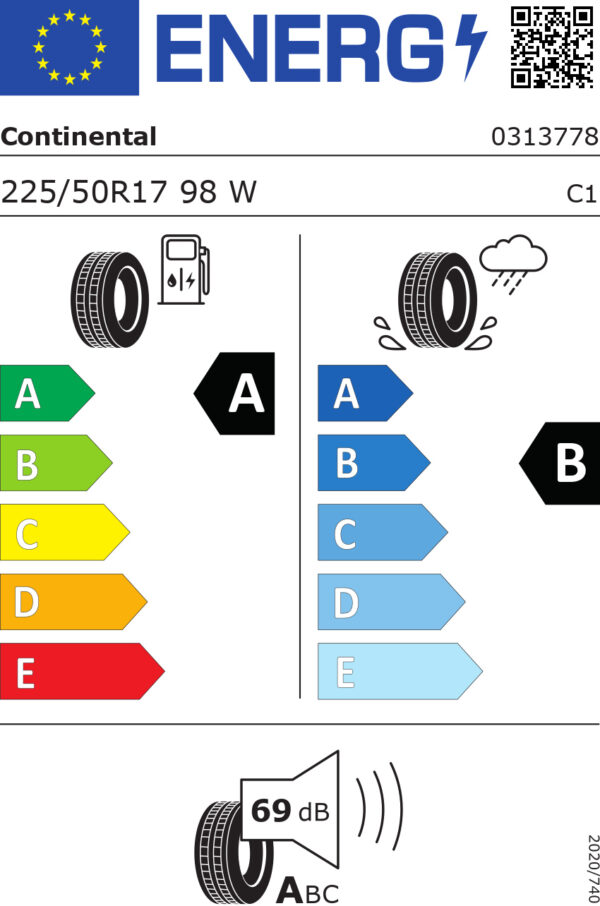 225/50 Wr17 Tl 98w Co Eco Contact 7 Xl Mo Fr